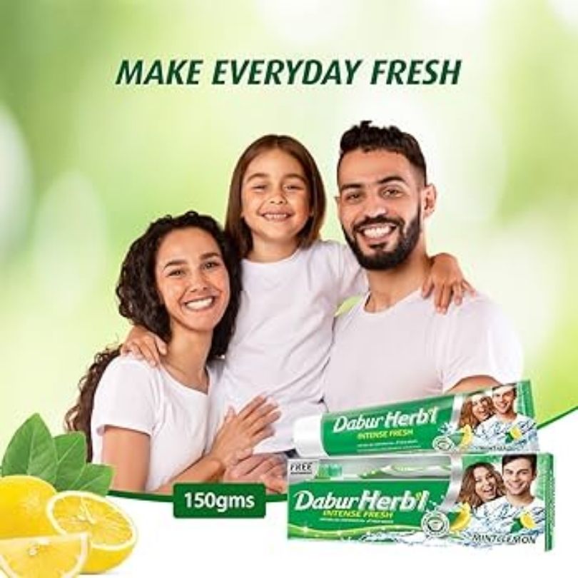 Dabur Herbal Intense Fresh Toothpaste (150g) make everyday Fresh