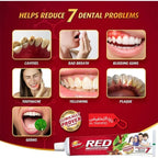 Dabur Herbal RED Toothpaste (200g) Help Reduce 7 Dental Problems