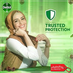Dettol advertisement with a woman wearing a hijab on a green background