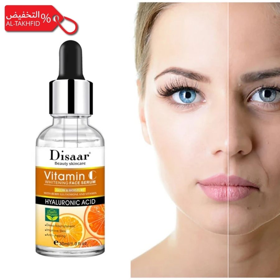 DISAAR Vitamin C Serum with dropper – reduces dark spots, hydrates skin, trusted in Buraydah KSA