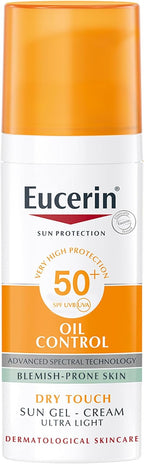 جل كريم الحماية من الشمس من يوسيرين للتحكم بالزيوت بعامل حماية 50+ | واقي شمسي للوجه بلمسة جافة ومضاد للمعان يدوم 8 ساعات للبشرة الدهنية والمعرضة لحب الشباب 