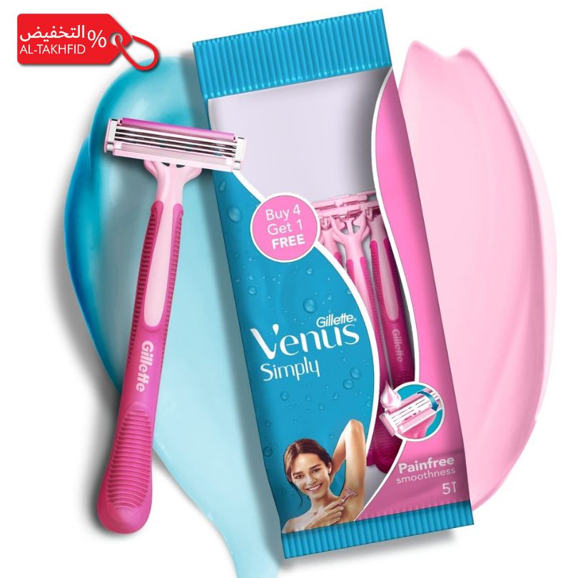 Gillette Venus Simply razor and packaging on a white background