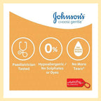 Johnson's product packaging with features on a beige background