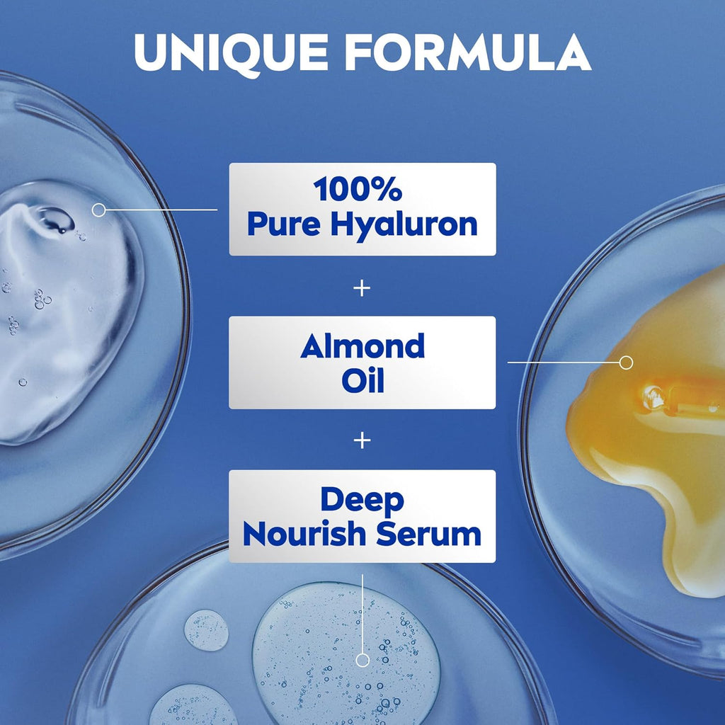 لوشن الجسم المغذي من نيفيا | ترطيب مكثف يدوم 72 ساعة للبشرة شديدة الجفاف (سيروم مغذي عميق وزيت اللوز)