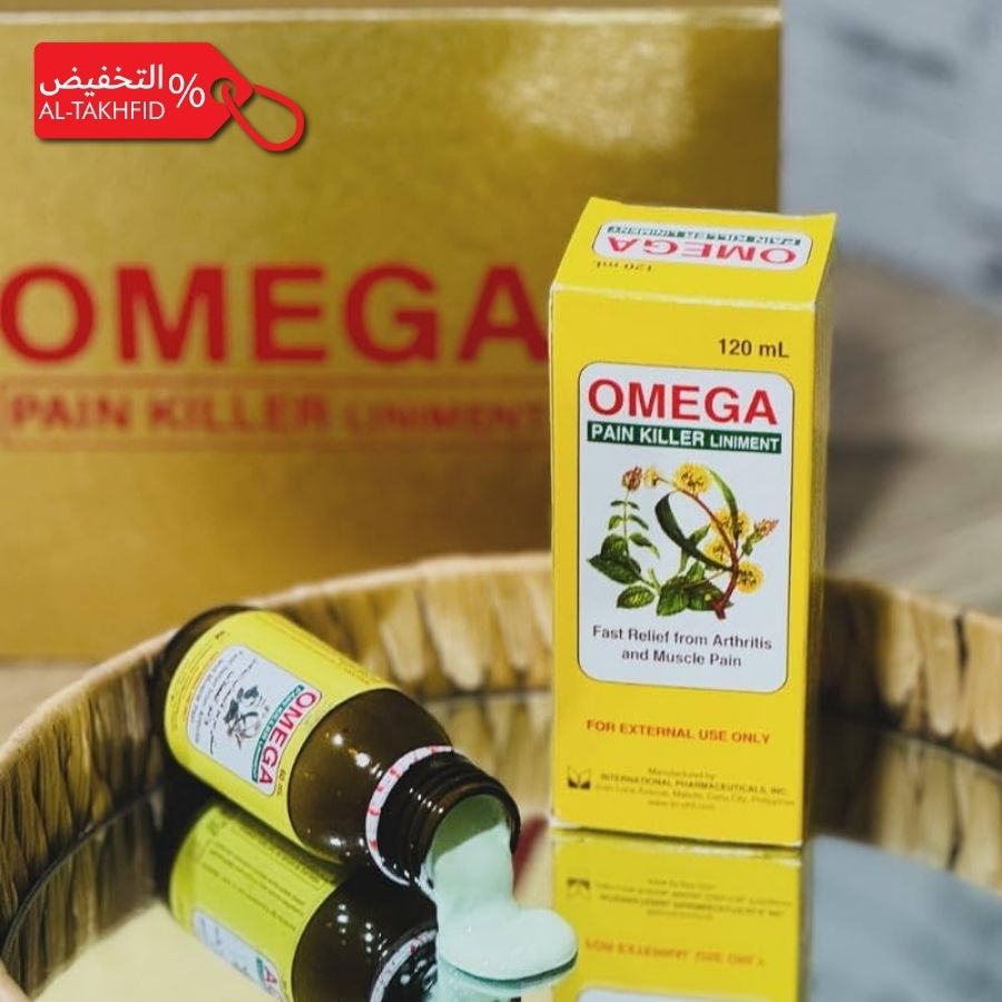 Omega Pain Killer Liniment 120ml, original available on Altakhfid.com