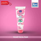 Yoko Yogurt Facial Foam tube on a pink background